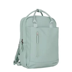 New Rebels Harper Miami Rugzak 9L Waterafstotende Laptop Rugtas 13 inch Schooltas en Werktas van PU Comfortabel Salie Green