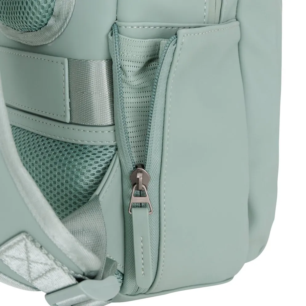 New Rebels Harper Miami Rugzak 9L Waterafstotende Laptop Rugtas 13 inch Schooltas en Werktas van PU Comfortabel Salie Green
