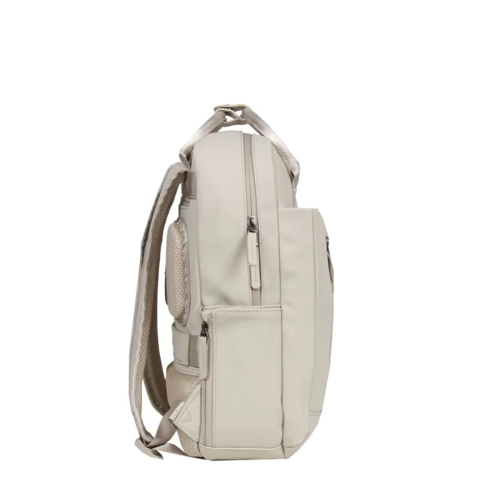 New Rebels Harper Miami Rugzak 9L Waterafstotende Laptop Rugtas 13 inch Schooltas en Werktas van PU Comfortabel Beige