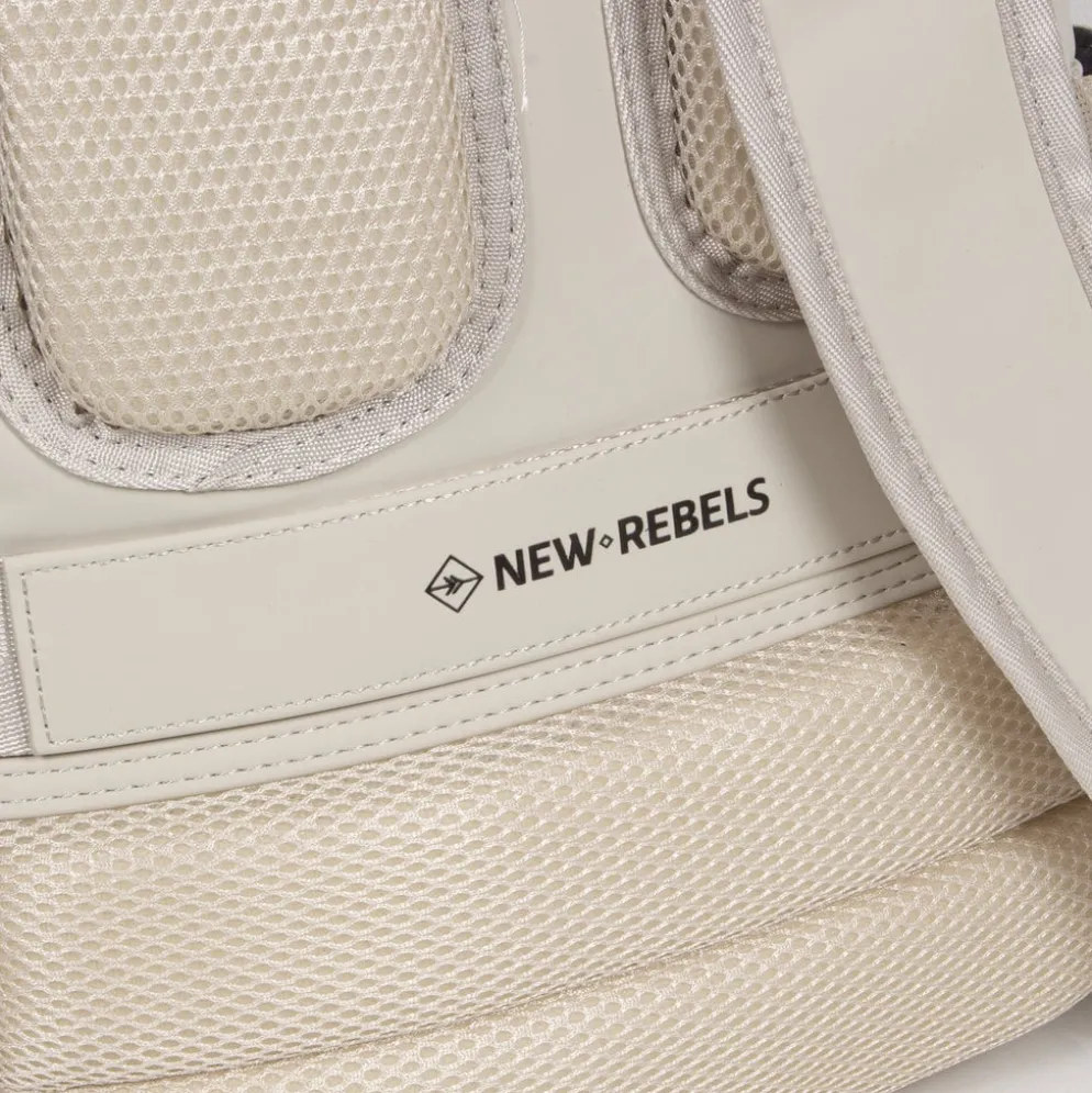 New Rebels Harper Miami Rugzak 9L Waterafstotende Laptop Rugtas 13 inch Schooltas en Werktas van PU Comfortabel Beige