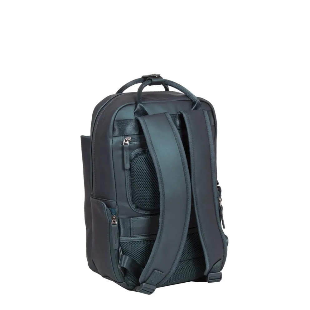 New Rebels Harper Miami Rugzak 9L Waterafstotende Laptop Rugtas 13 inch Schooltas en Werktas van PU Comfortabel Metalic Groen
