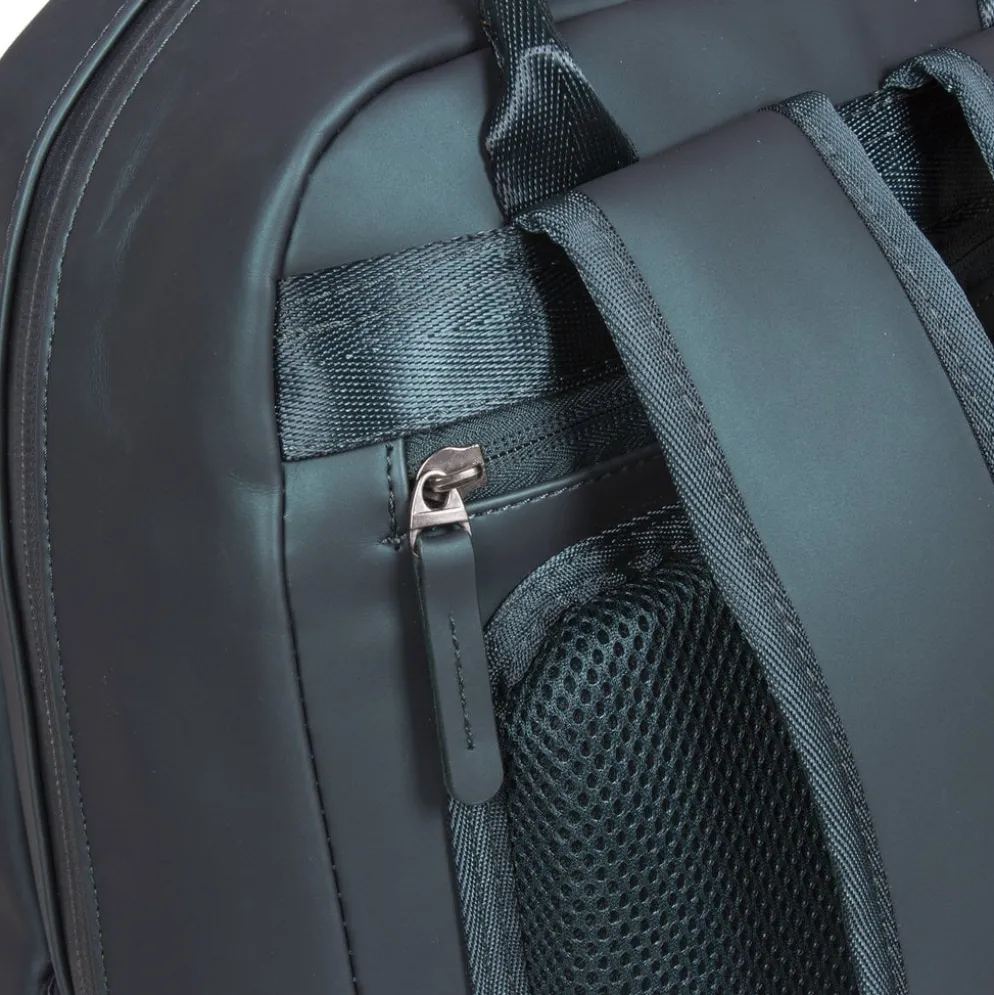 New Rebels Harper Miami Rugzak 9L Waterafstotende Laptop Rugtas 13 inch Schooltas en Werktas van PU Comfortabel Metalic Groen