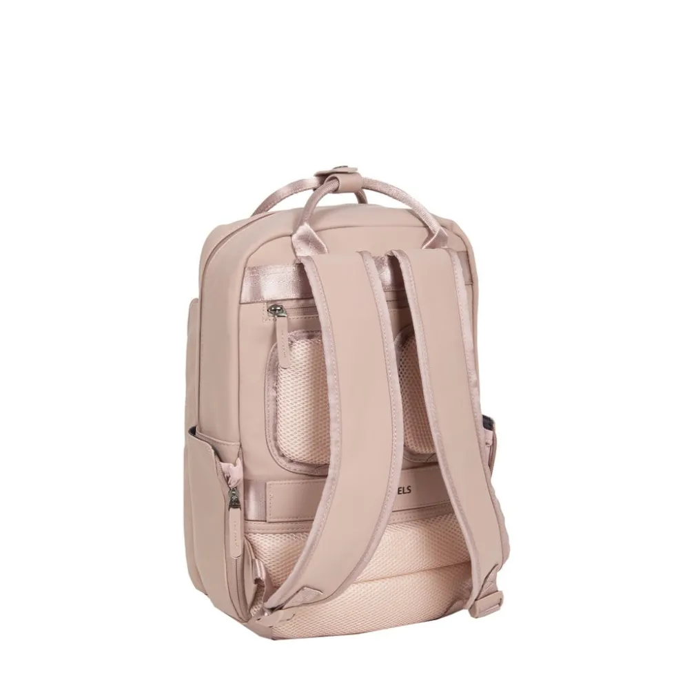 New Rebels Harper Miami Rugzak 9L Waterafstotende Laptop Rugtas 13 inch Schooltas en Werktas van PU Comfortabel Oudroze