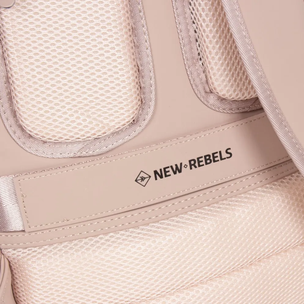 New Rebels Harper Miami Rugzak 9L Waterafstotende Laptop Rugtas 13 inch Schooltas en Werktas van PU Comfortabel Oudroze