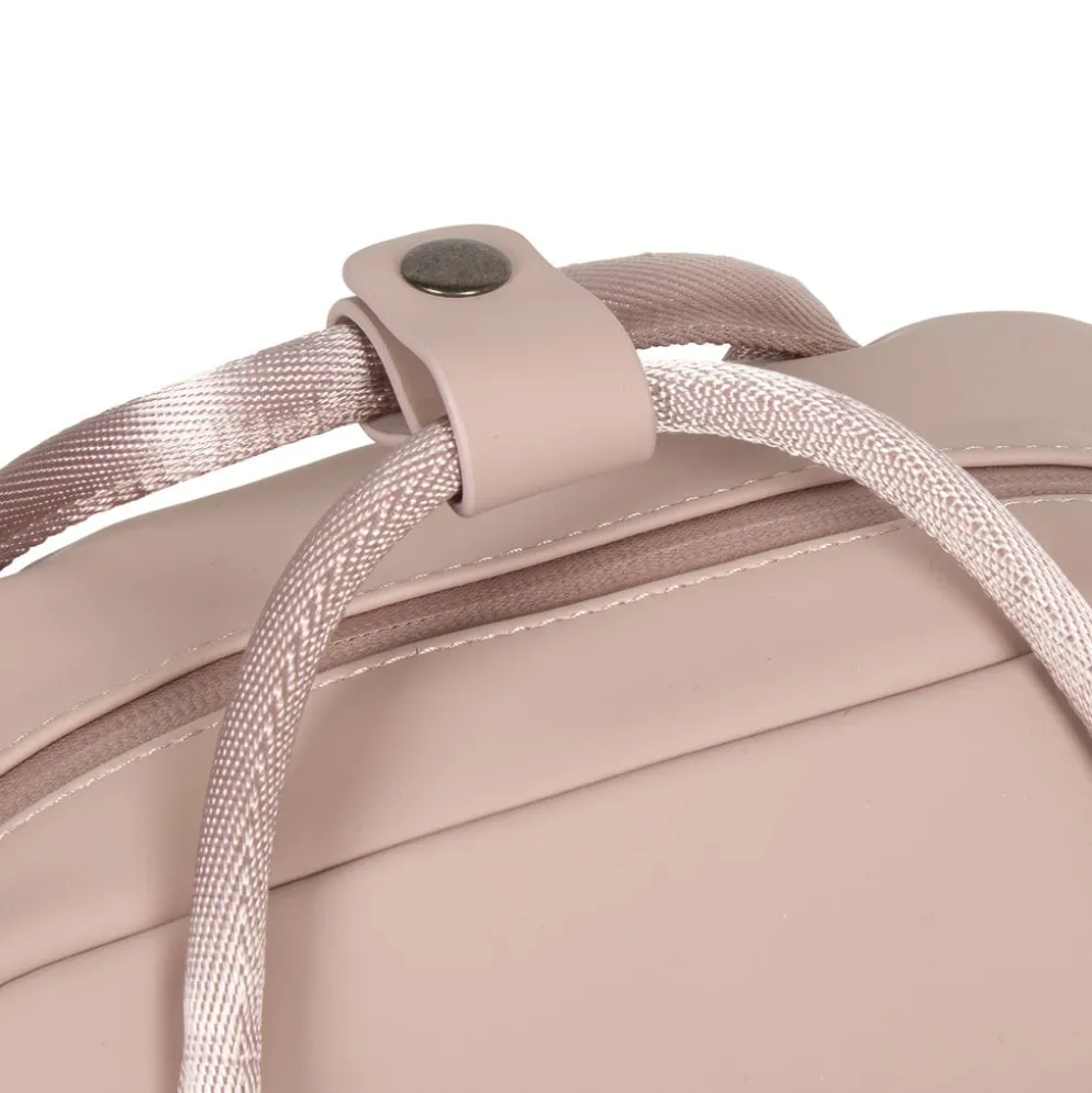 New Rebels Harper Miami Rugzak 9L Waterafstotende Laptop Rugtas 13 inch Schooltas en Werktas van PU Comfortabel Oudroze