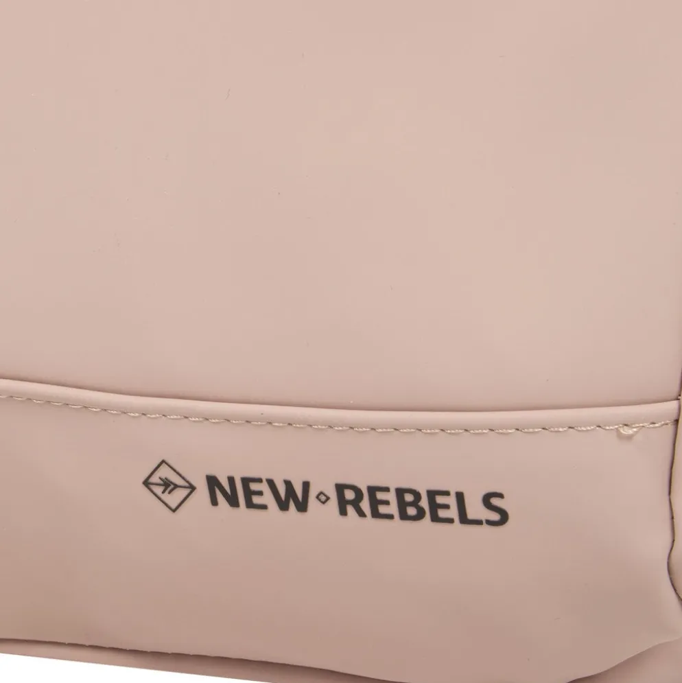 New Rebels Harper Miami Rugzak 9L Waterafstotende Laptop Rugtas 13 inch Schooltas en Werktas van PU Comfortabel Oudroze