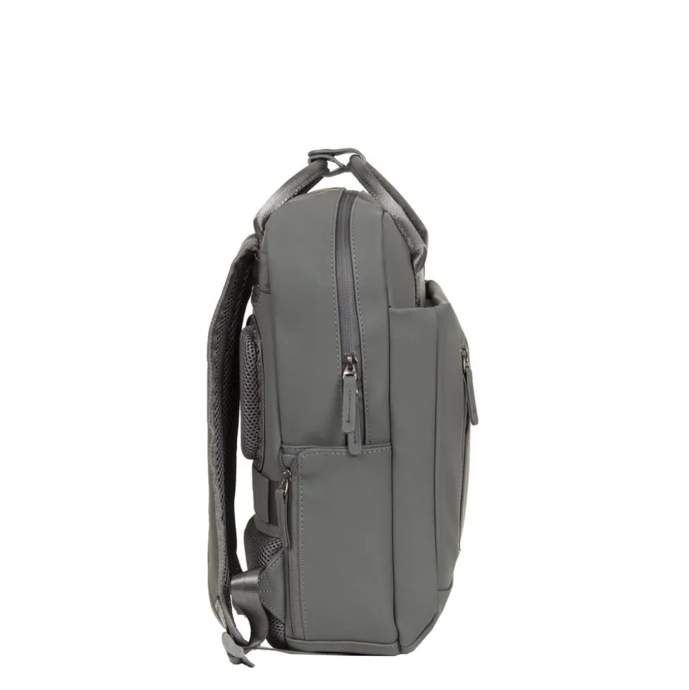New Rebels Harper Miami Rugzak 9L Waterafstotende Laptop Rugtas 13 inch Schooltas en Werktas van PU Comfortabel Antraciet