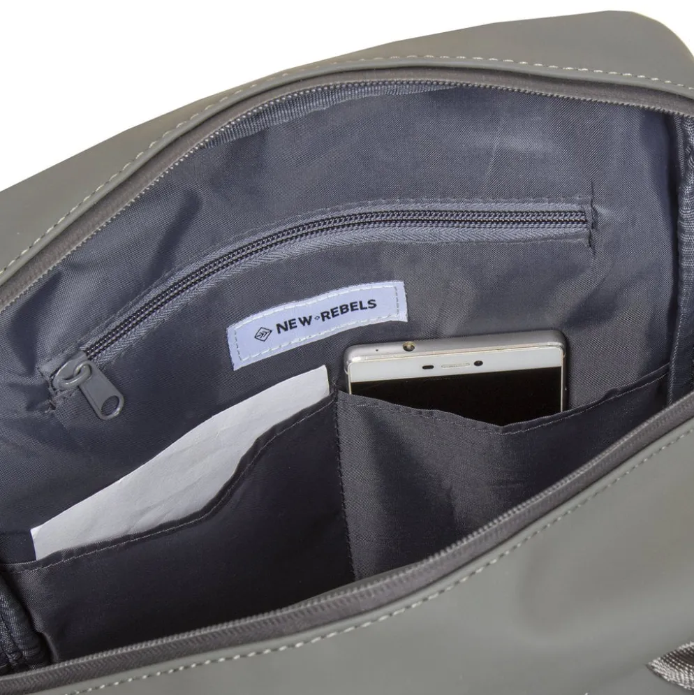 New Rebels Harper Miami Rugzak 9L Waterafstotende Laptop Rugtas 13 inch Schooltas en Werktas van PU Comfortabel Antraciet