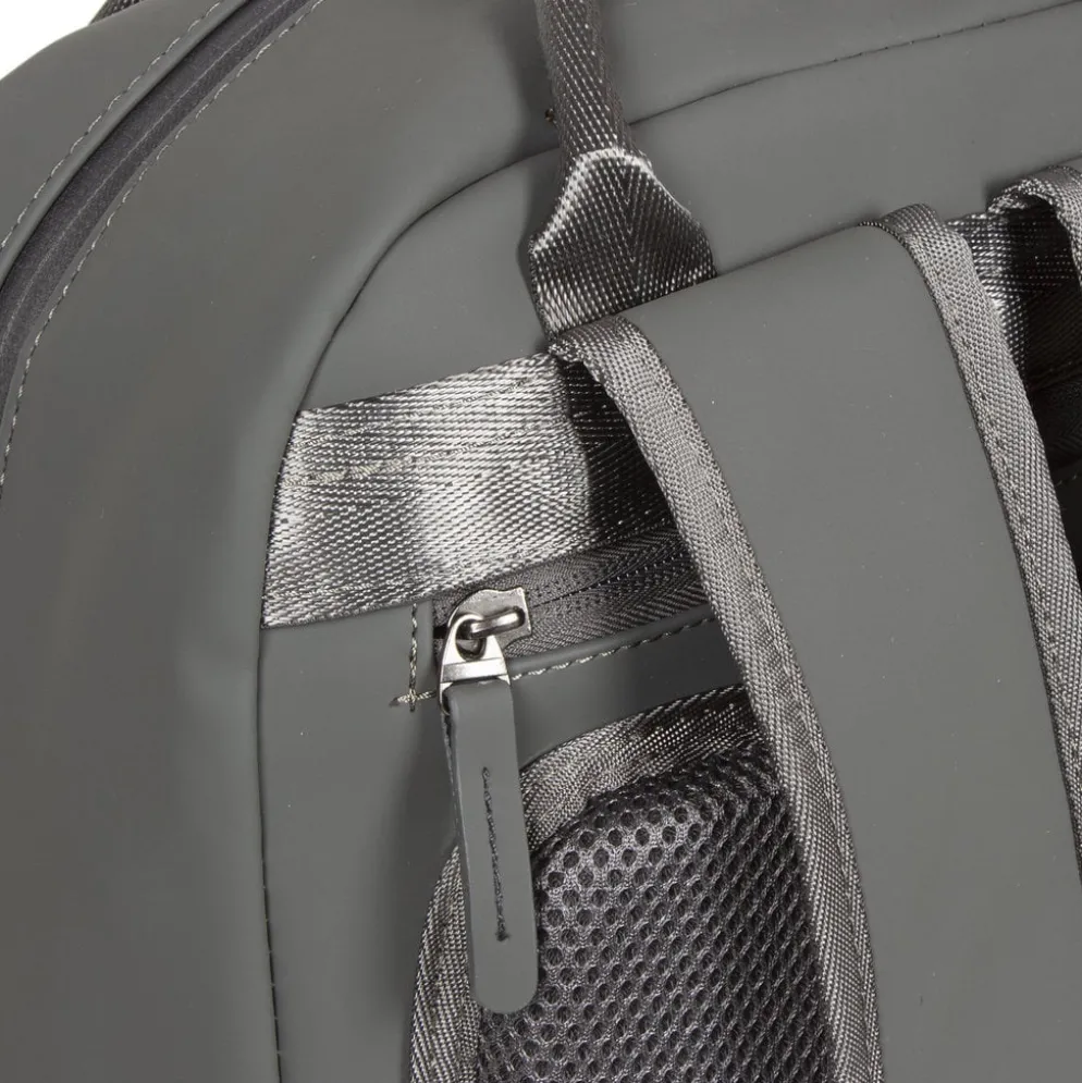 New Rebels Harper Miami Rugzak 9L Waterafstotende Laptop Rugtas 13 inch Schooltas en Werktas van PU Comfortabel Antraciet