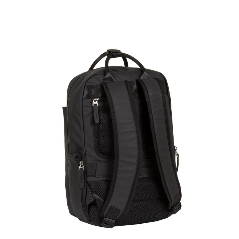 New Rebels Harper Miami Rugzak 9L Waterafstotende Laptop Rugtas 13 inch Schooltas en Werktas van PU Comfortabel Zwart