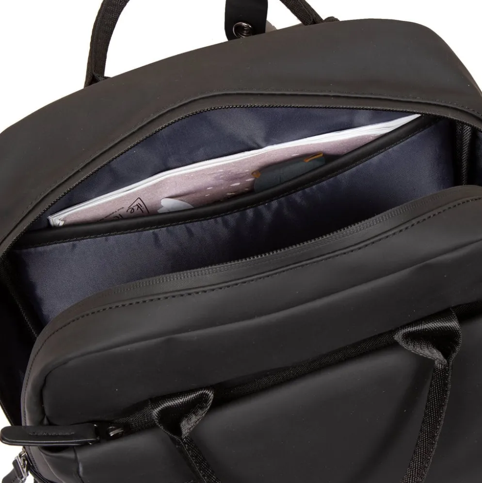 New Rebels Harper Miami Rugzak 9L Waterafstotende Laptop Rugtas 13 inch Schooltas en Werktas van PU Comfortabel Zwart