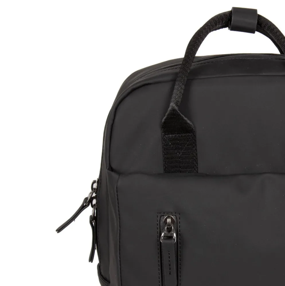 New Rebels Harper Miami Rugzak 9L Waterafstotende Laptop Rugtas 13 inch Schooltas en Werktas van PU Comfortabel Zwart