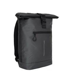 New Rebels Hugo New York 17L Waterafstotende Rolltop Rugtas Zwart