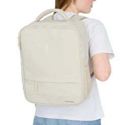 New Rebels Jessi Easton Underseater Rugzak 17L Waterafstotend PU Handbagage 40x30x20 Airline Tas 15.6 inch Laptopvak Beige
