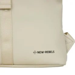 New Rebels Los Angeles Rolltop Backpack Mini  7L Waterafstotende Rugzak van PU Beige