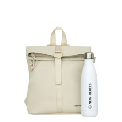 New Rebels Los Angeles Rolltop Backpack Mini  7L Waterafstotende Rugzak van PU Beige