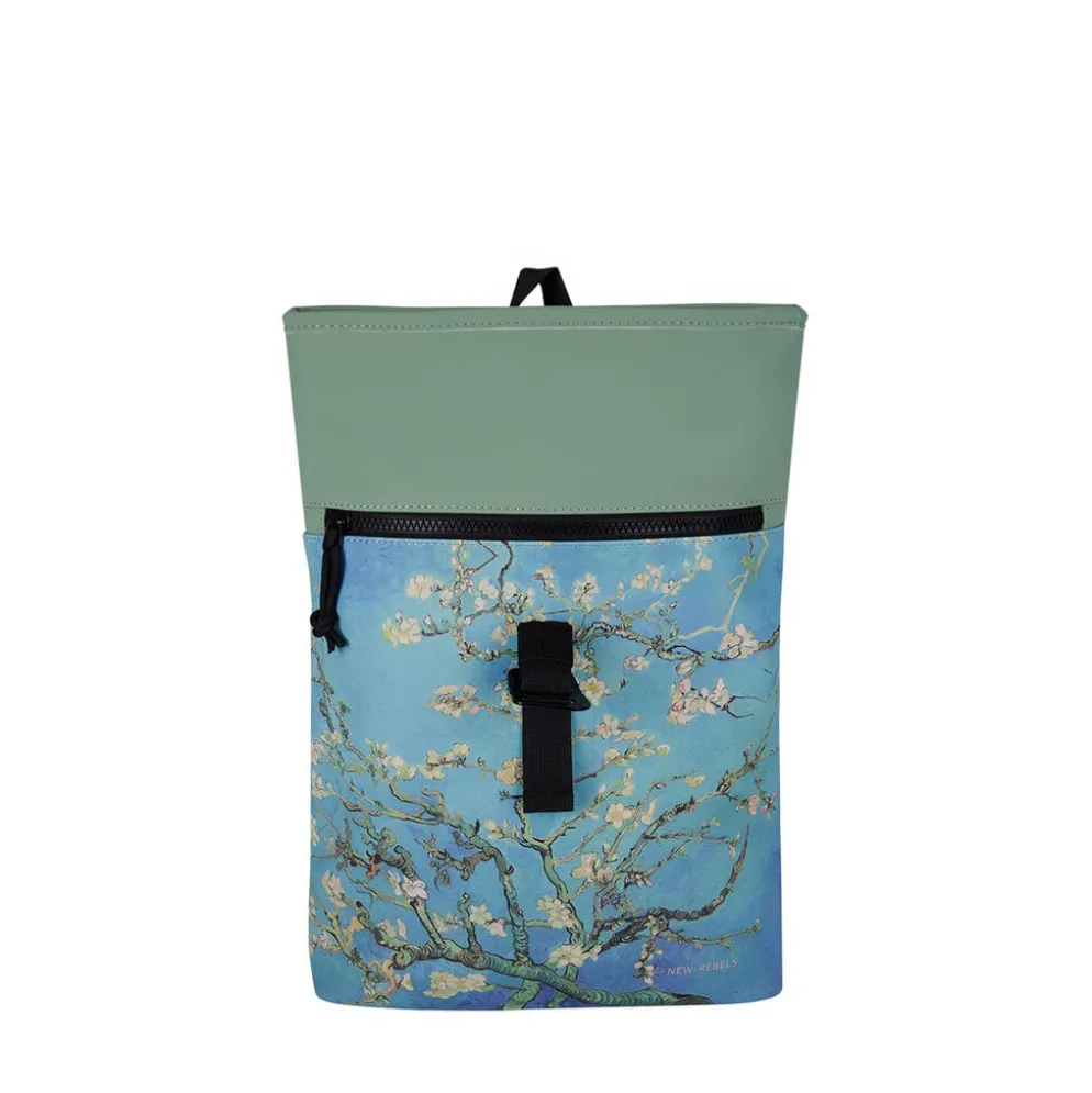 New Rebels Mart Art Los Angeles Amandelbloesem Mini 7L Rugzak Rolltop Waterafstotend