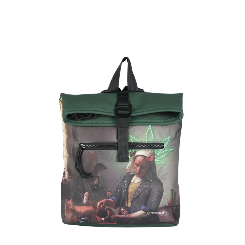 New Rebels Mart Art Los Angeles Melkmeisje Mini 7L Rugzak Rolltop Waterafstotend