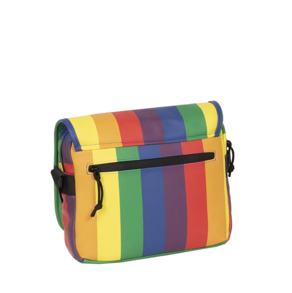 New Rebels Mart Bronx Regenboog 8L A4 Schoudertas met Flapover Waterafstotend