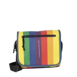 New Rebels Mart Bronx Regenboog 8L A4 Schoudertas met Flapover Waterafstotend