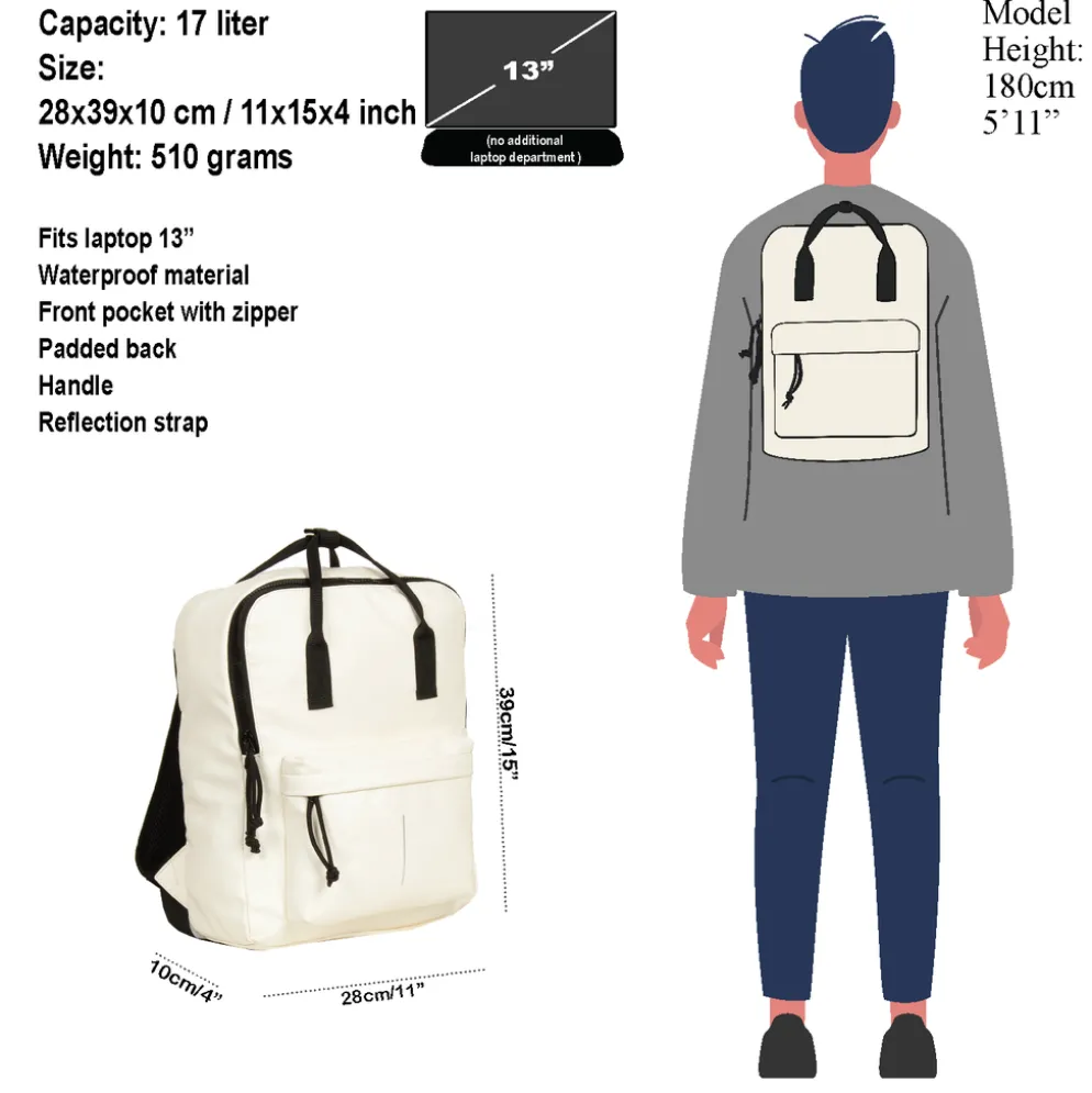 New Rebels Mart Chicago Off White 17L Rugtas Waterafstotend Laptop 13"
