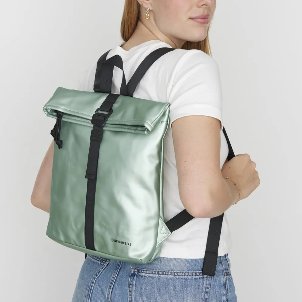 New Rebels Mart Los Angeles Metallic Lichtgroen 7L Rolltop Rugzak Waterafstotend