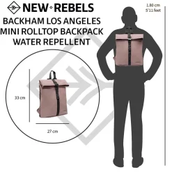 New Rebels Mart Los Angeles Paars 7L Rolltop Rugzak Waterafstotend