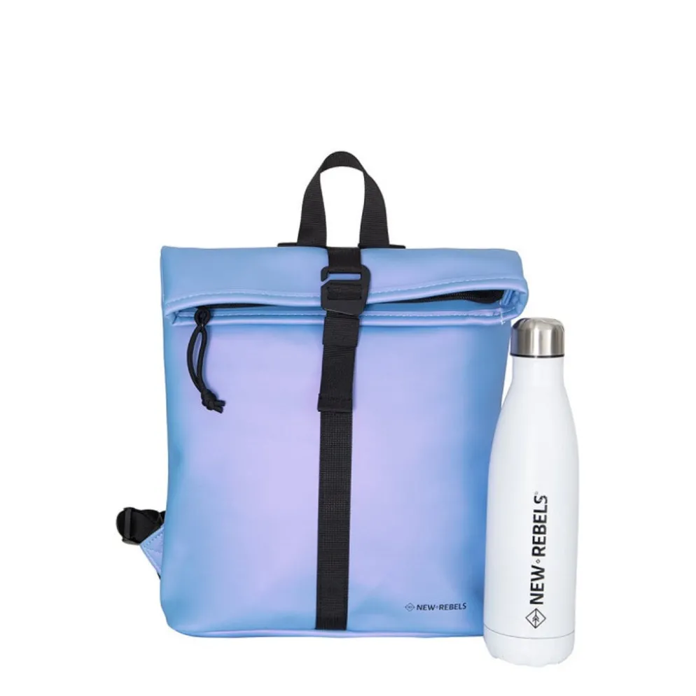 New Rebels Mart Los Angeles Metallic Lichtpaars Mini 7L Rolltop Rugzak Waterafstotend