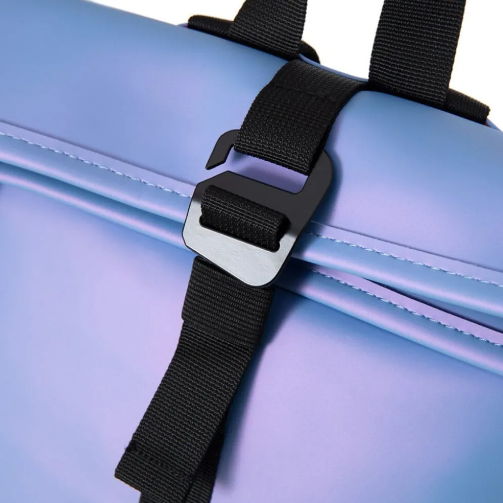New Rebels Mart Los Angeles Metallic Lichtpaars Mini 7L Rolltop Rugzak Waterafstotend
