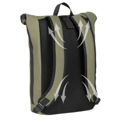New Rebels Mart New York Taupe 21L Rugtas Rolltop Waterafstotend Laptop 15.6"