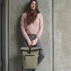 New Rebels Mart New York Taupe 21L Rugtas Rolltop Waterafstotend Laptop 15.6