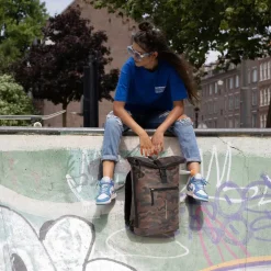 New Rebels Mart New York Camouflage Groen 21L Rugtas Rolltop Waterafstotend Laptop 15.6