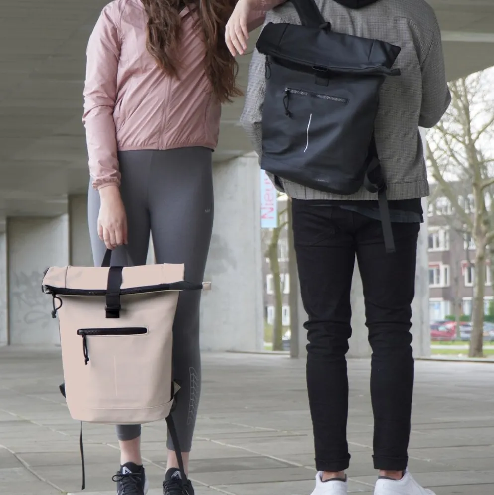 New Rebels Mart New York Oudroze 21L Rugtas Rolltop Waterafstotend Laptop 15.6"