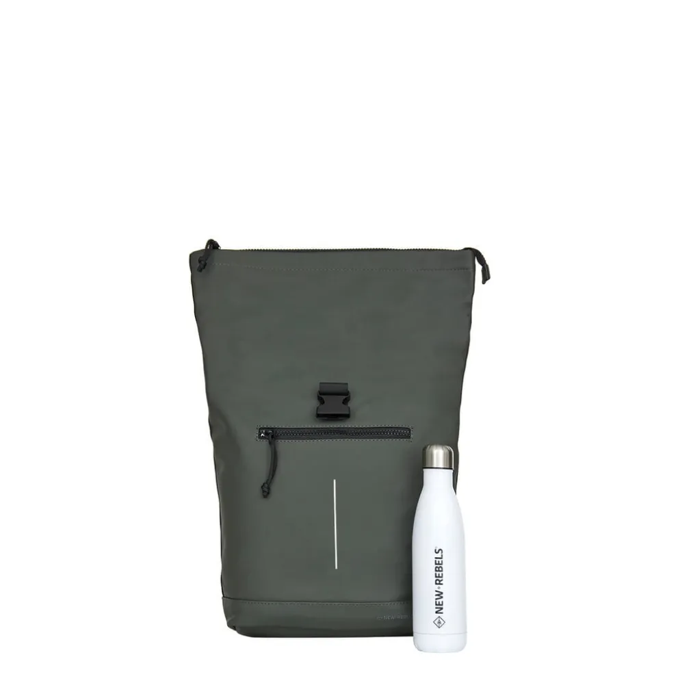 New Rebels Mart New York Nachtgroen 21L Rugtas Rolltop Waterafstotend Laptop 15.6"