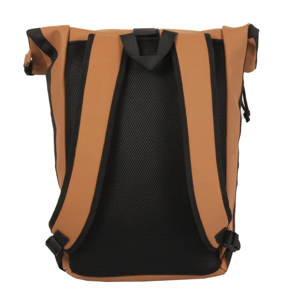 New Rebels Mart New York Cognac 21L Rugtas Rolltop Waterafstotend Laptop 15.6"