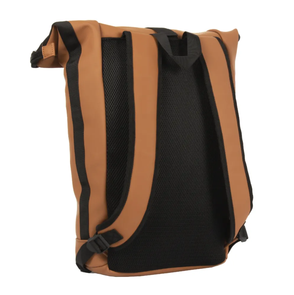 New Rebels Mart New York Cognac 21L Rugtas Rolltop Waterafstotend Laptop 15.6"