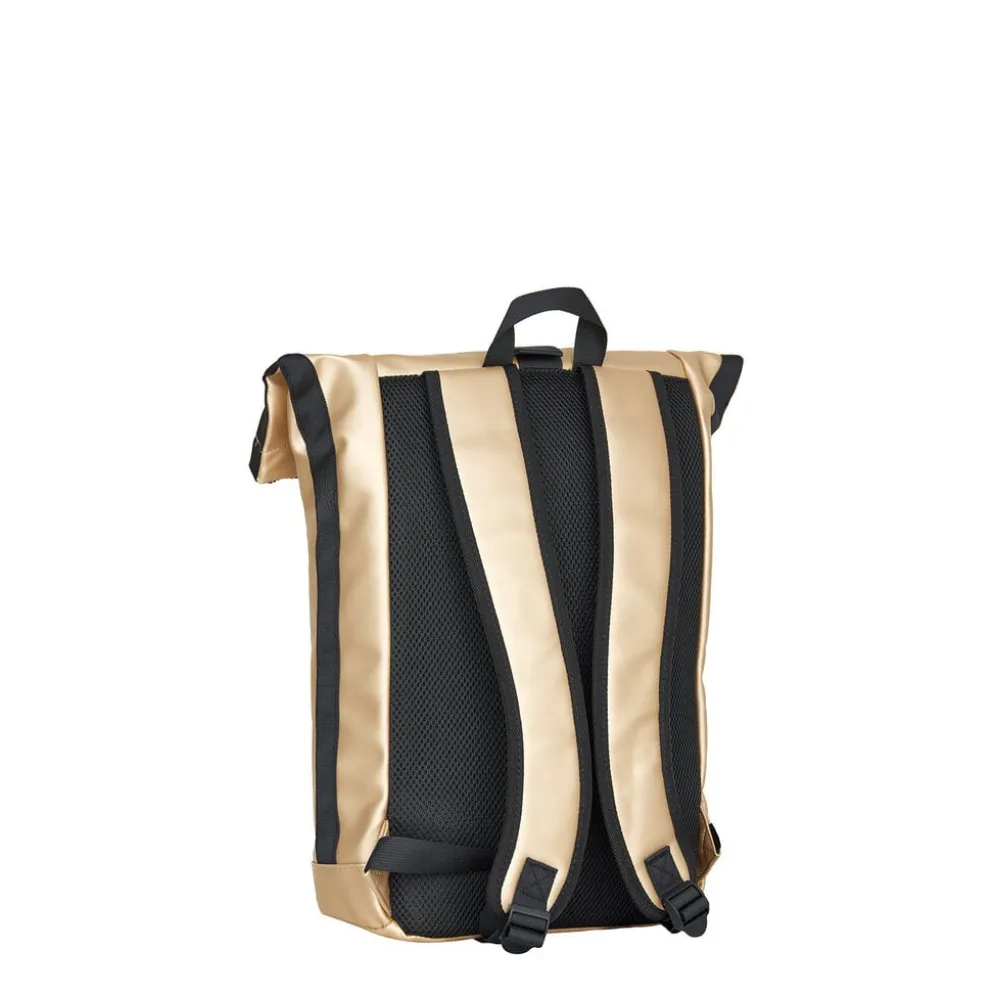 New Rebels Mart New York Metallic Goud 21L Rugzak Rolltop Waterafstotend Laptop 15.6"
