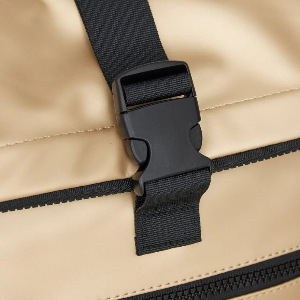 New Rebels Mart New York Metallic Goud 21L Rugzak Rolltop Waterafstotend Laptop 15.6"