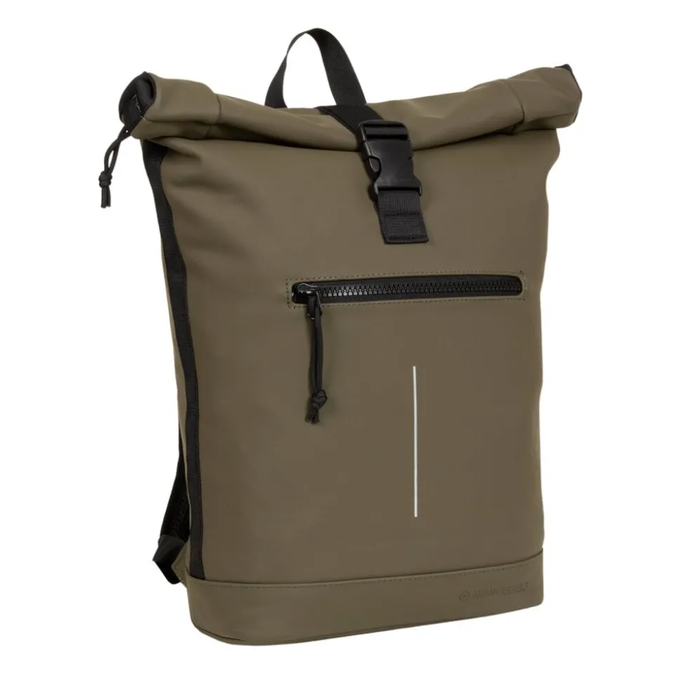 New Rebels Mart New York Olijf Groen 21L Rugtas Rolltop Waterafstotend Laptop 15.6"