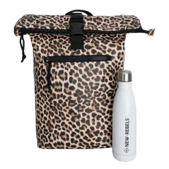 New Rebels Mart New York Leopard  / Luipaard 21L Rugtas Rolltop Waterafstotend Laptop 15.6