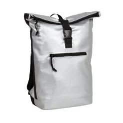 New Rebels Mart New York Metallic Zilver 21L Rugtas Rolltop Waterafstotend Laptop 15.6"