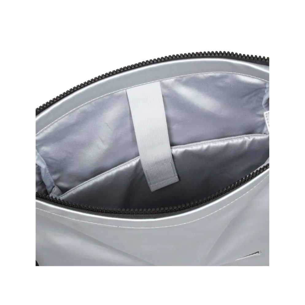 New Rebels Mart New York Metallic Zilver 21L Rugtas Rolltop Waterafstotend Laptop 15.6"