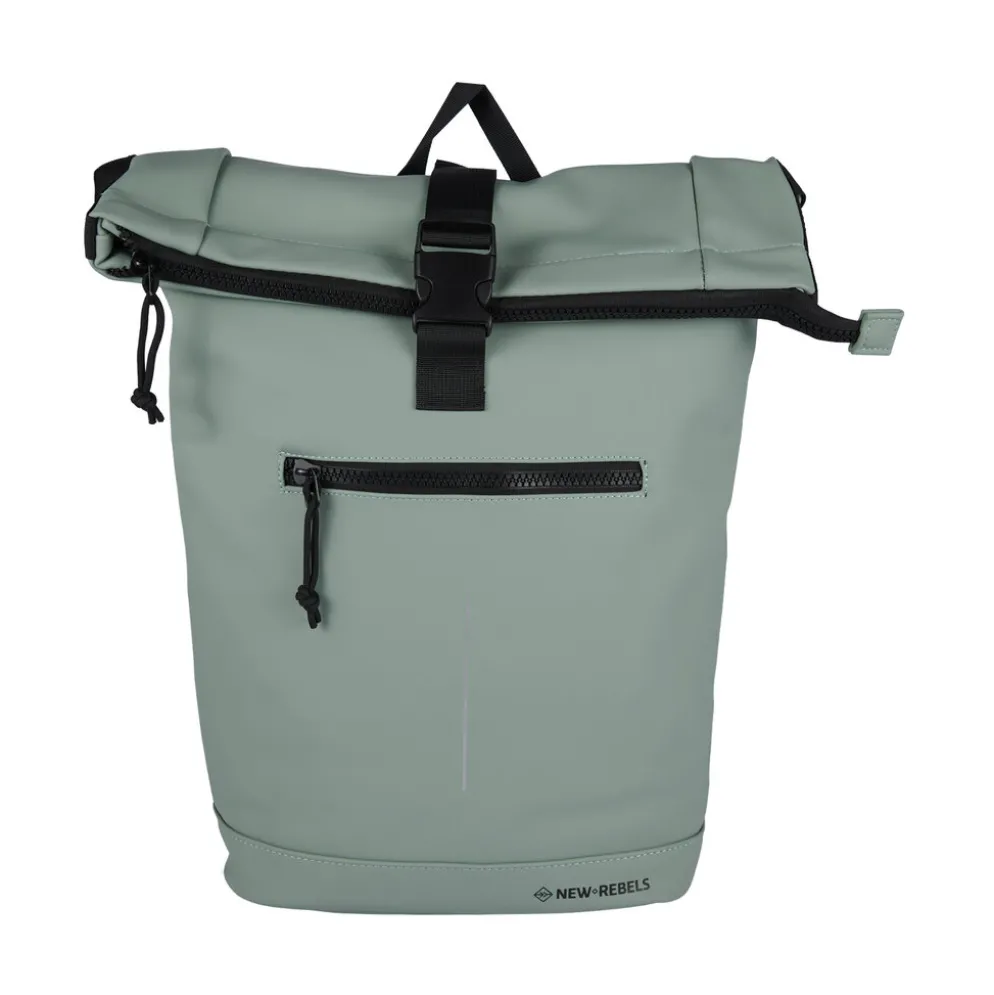 New Rebels Mart New York Salie Groen 21L Rugtas Rolltop Waterafstotend Laptop 15.6"