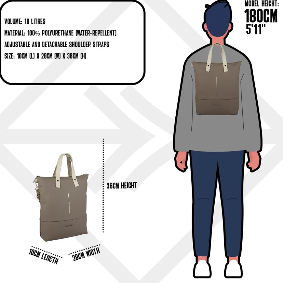 New Rebels Matteo Trenton Taupe 18L Rugzak Shopper Waterafstotend