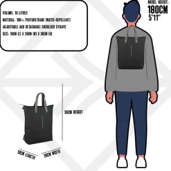 New Rebels Matteo Trenton Zwart 18L Rugzak Shopper Waterafstotend