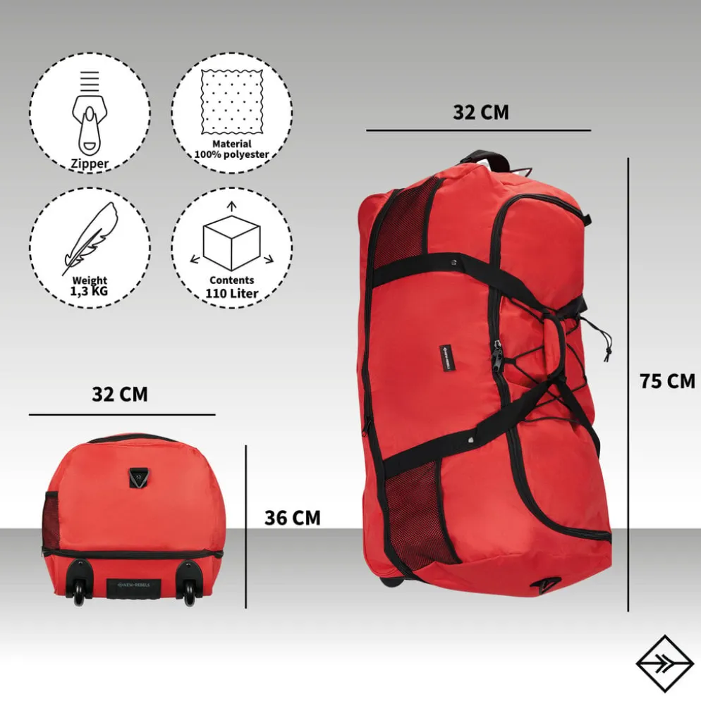 New Rebels Nevada Newark Rood 110L Rollable Trolley Weekendtas Waterafstotend