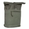 New Rebels New York Ribbi Rolltop Rugzak 17-21L Schooltas & Werktas Ribstof Laptop Rugtas 15.6 inch Sage Green