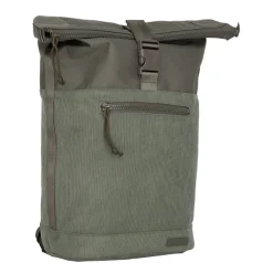 New Rebels New York Ribbi Rolltop Rugzak 17-21L Schooltas & Werktas Ribstof Laptop Rugtas 15.6 inch Sage Green
