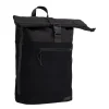 New Rebels New York Ribbi Rolltop Rugzak 17-21L Schooltas & Werktas Ribstof Laptop Rugtas 15.6 inch  Zwart