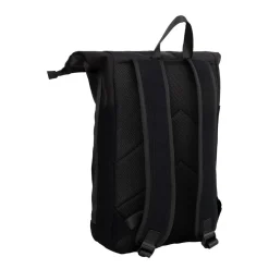 New Rebels New York Ribbi Rolltop Rugzak 17-21L Schooltas & Werktas Ribstof Laptop Rugtas 15.6 inch Zwart